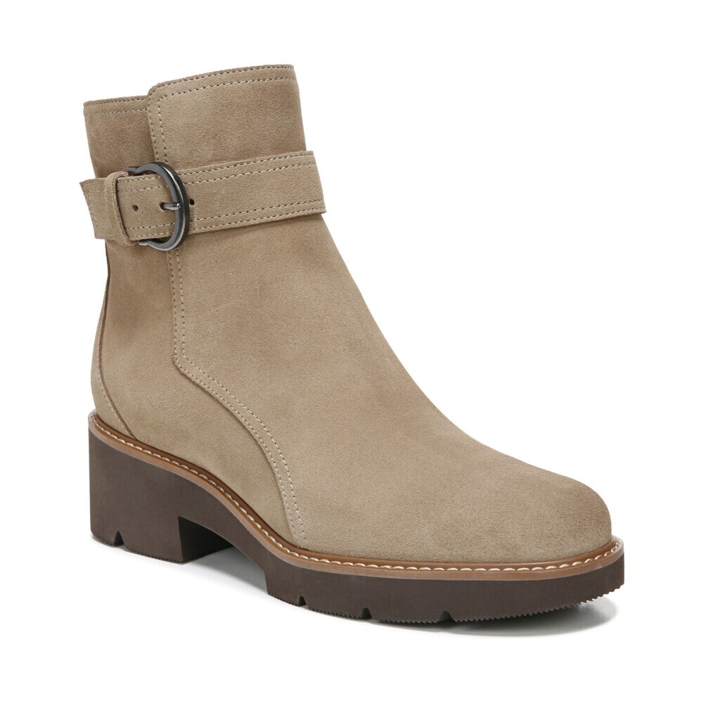 Naturalizer Dasha Boots Women's US 9 Oatmeal Leather Ankle Strap Bootie ZAP1016